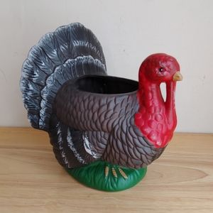 Turkey Centerpiece Thanks Holland Flora Planter Pottery Farm Bird Ceramic Figure